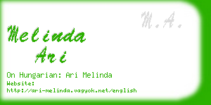 melinda ari business card